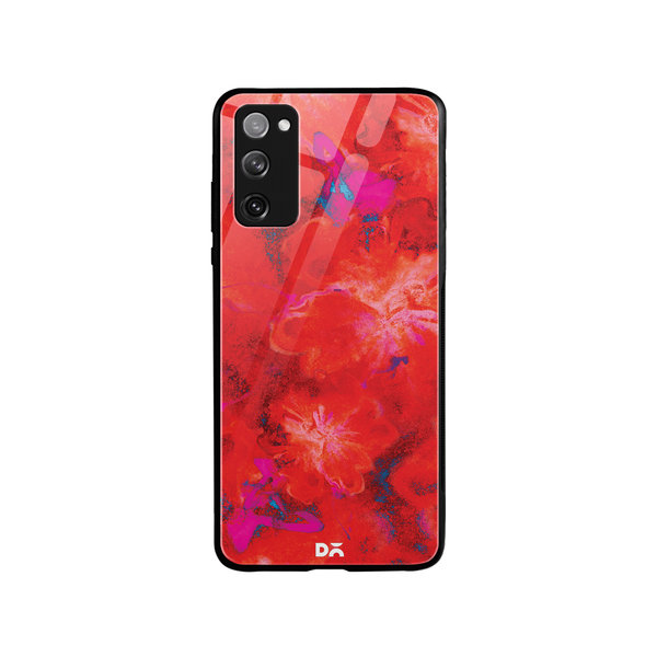 

DailyObjects Large Red Marble Flowers Glass Case Cover For Samsung Galaxy S20 FE