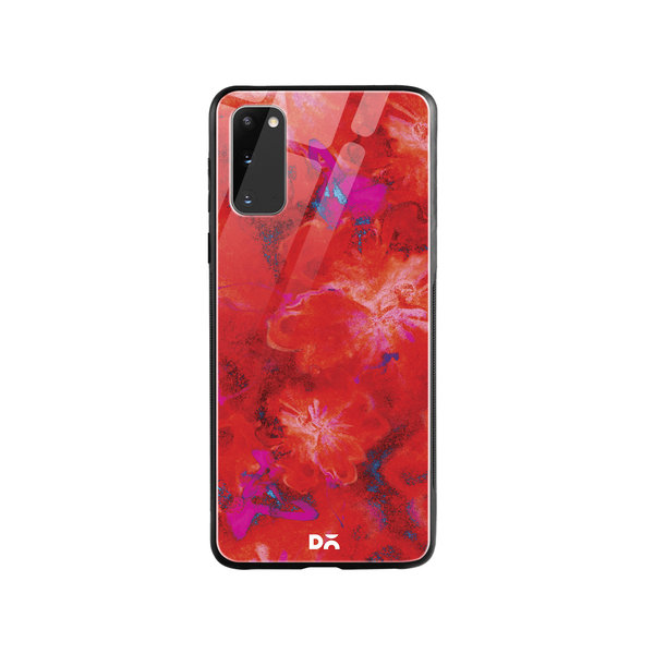 

DailyObjects Large Red Marble Flowers Glass Case Cover For Samsung Galaxy S20