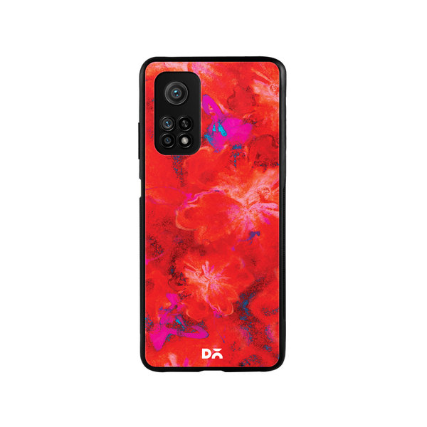 

DailyObjects Large Red Marble Flowers Glass Case Cover For Xiaomi Mi 10T