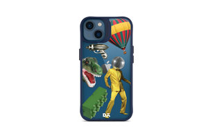 DailyObjects Lego Attack Blue Hybrid Clear Case Cover For iPhone 14 Plus Blue Iphone 14 Plus Covers Cases Online in India