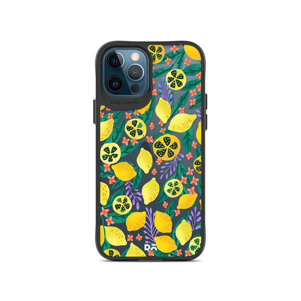 

DailyObjects Lemony Leafy Black Hybrid Clear Case Cover For iPhone 12 Pro Max