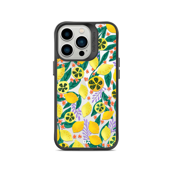 

DailyObjects Lemony Leafy Black Hybrid Clear Case Cover For iPhone 14 Pro