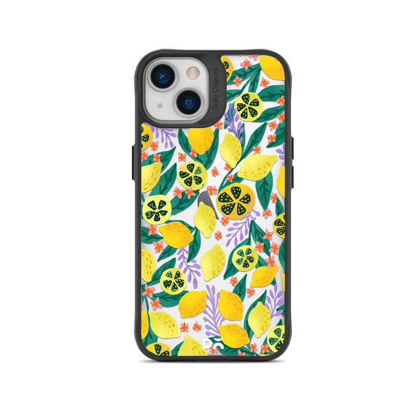 

DailyObjects Lemony Leafy Black Hybrid Clear Case Cover For iPhone 15 Plus