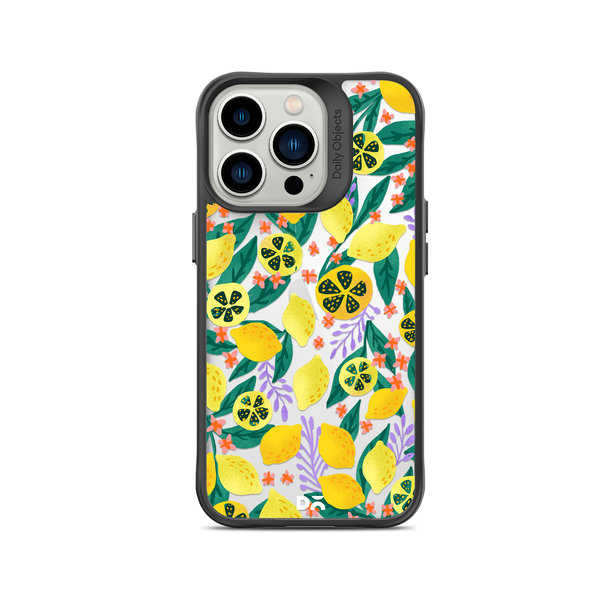 

DailyObjects Lemony Leafy Black Hybrid Clear Case Cover For iPhone 15 Pro