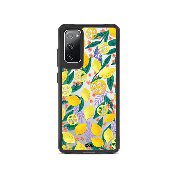 

DailyObjects Lemony Leafy Black Hybrid Clear Case Cover For Samsung Galaxy S20 FE
