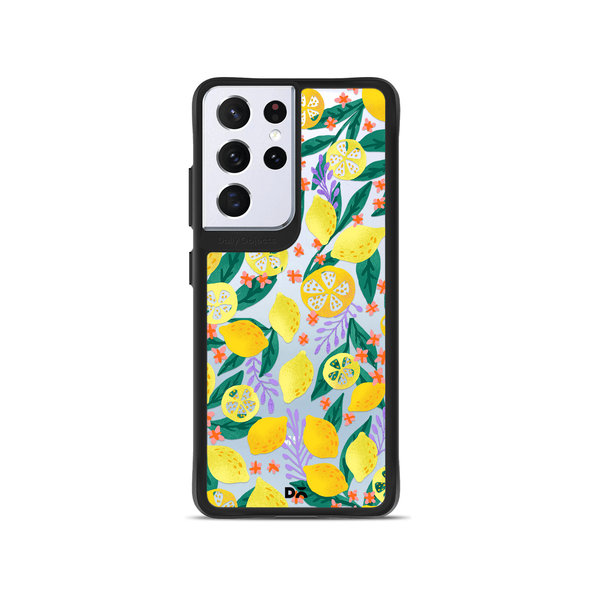 

DailyObjects Lemony Leafy Black Hybrid Clear Case Cover For Samsung Galaxy S21 Ultra