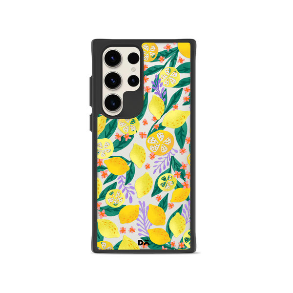 

DailyObjects Lemony Leafy Black Hybrid Clear Case Cover For Samsung Galaxy S23 Ultra