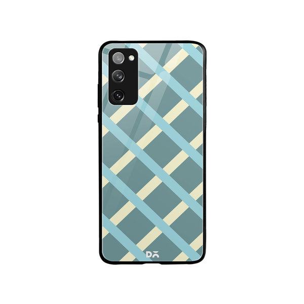 

DailyObjects Light teal Diagonal Checks Glass Case Cover For Samsung Galaxy S20 FE
