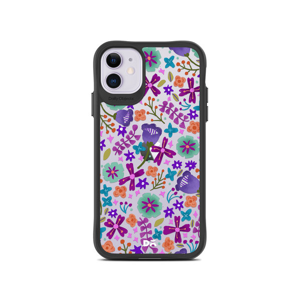 

DailyObjects Lilac Bellflower Black Hybrid Clear Case Cover For iPhone 11