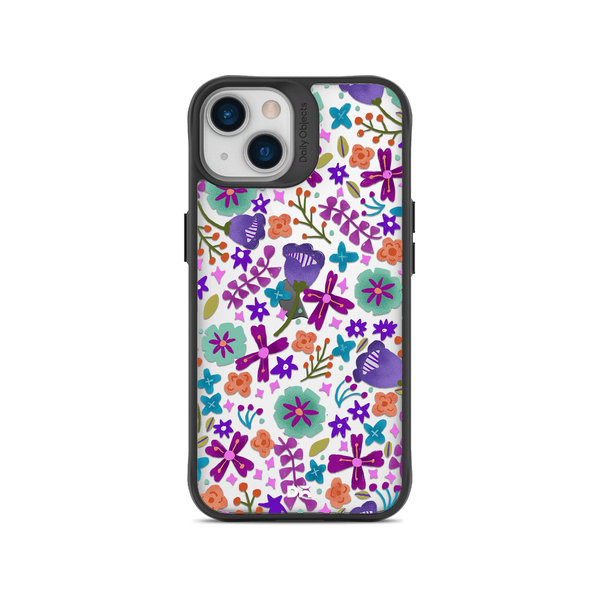 

DailyObjects Lilac Bellflower Black Hybrid Clear Case Cover For iPhone 14 Plus