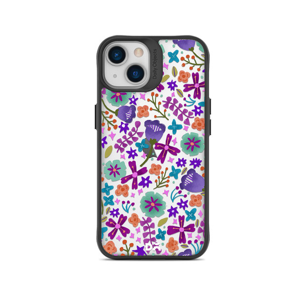 

DailyObjects Lilac Bellflower Black Hybrid Clear Case Cover For iPhone 15 Plus