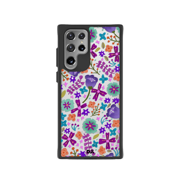 

DailyObjects Lilac Bellflower Black Hybrid Clear Case Cover For Samsung Galaxy S22 Ultra