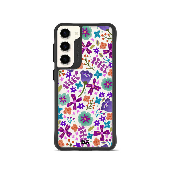 

DailyObjects Lilac Bellflower Black Hybrid Clear Case Cover For Samsung Galaxy S23 Plus