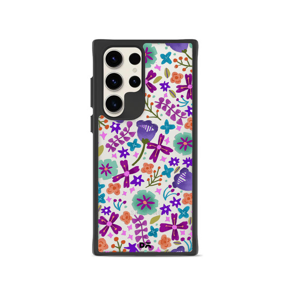

DailyObjects Lilac Bellflower Black Hybrid Clear Case Cover For Samsung Galaxy S23 Ultra