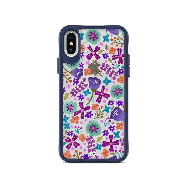 

DailyObjects Lilac Bellflower Blue Hybrid Clear Case Cover For iPhone XS