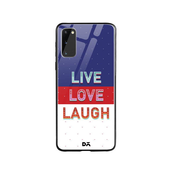 

DailyObjects Live Love Laugh Tricolour Glass Case Cover For Samsung Galaxy S20