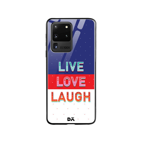 

DailyObjects Live Love Laugh Tricolour Glass Case Cover For Samsung Galaxy S20 Ultra
