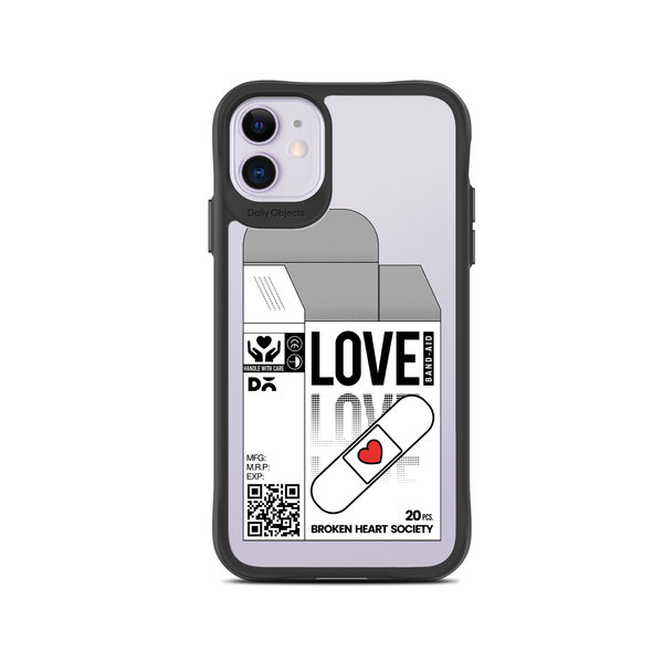 

DailyObjects Love Band-Aid Black Hybrid Clear Case Cover For iPhone 11