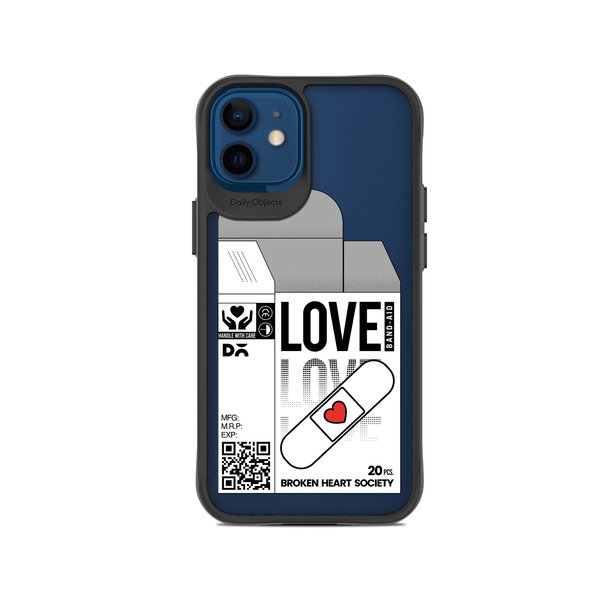 

DailyObjects Love Band-Aid Black Hybrid Clear Case Cover For iPhone 12