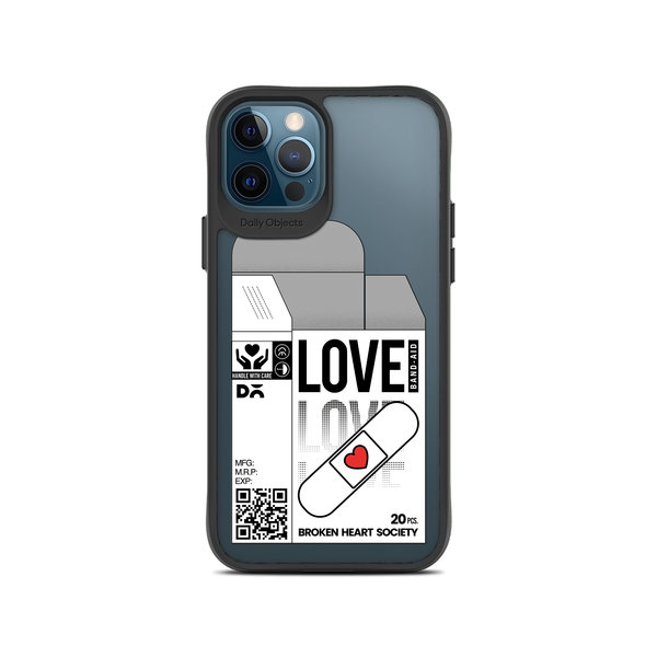 

DailyObjects Love Band-Aid Black Hybrid Clear Case Cover For iPhone 12 Pro Max