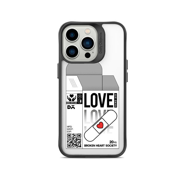 

DailyObjects Love Band-Aid Black Hybrid Clear Case Cover For iPhone 13 Pro Max