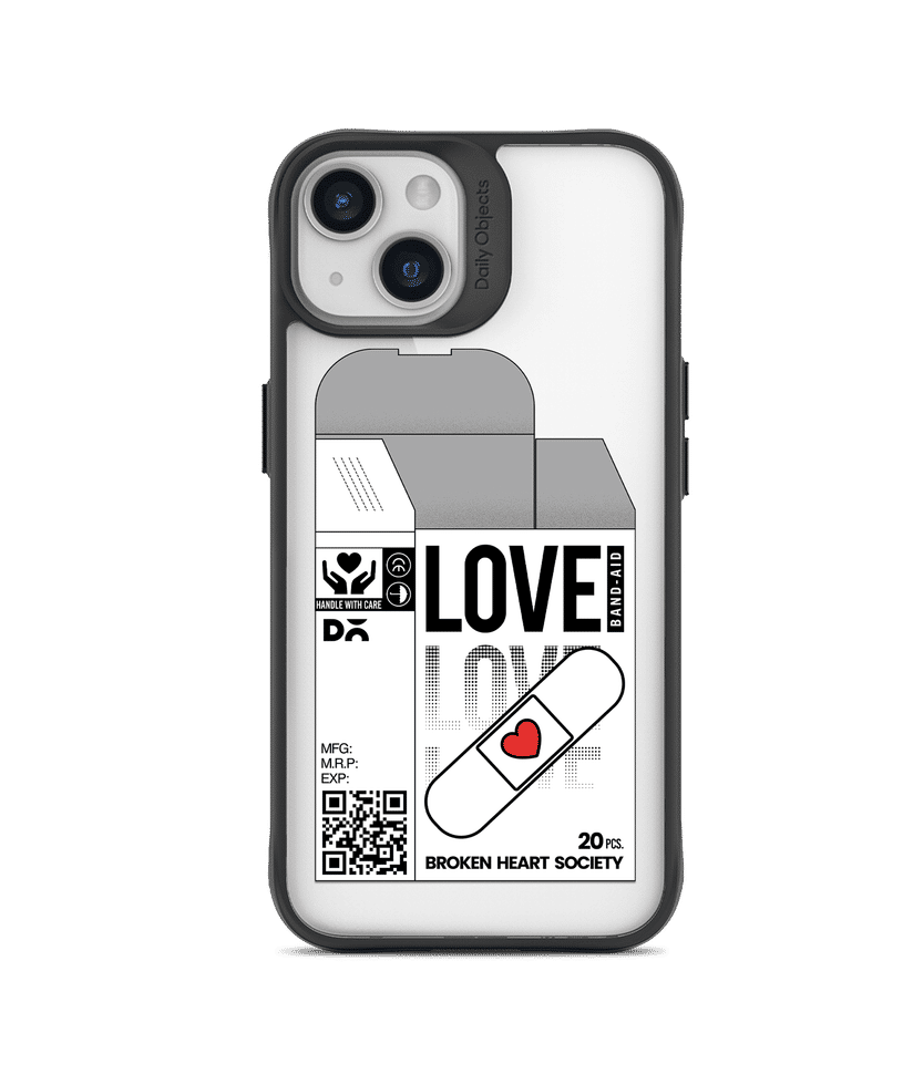 Broken White Cover Iphone 11 DailyObjects Love Band-Aid Black