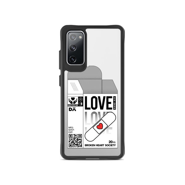 

DailyObjects Love Band-Aid Black Hybrid Clear Case Cover For Samsung Galaxy S20 FE