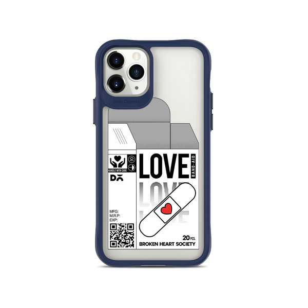 

DailyObjects Love Band-Aid Blue Hybrid Clear Case Cover For iPhone 11 Pro Max