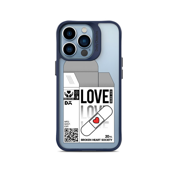 

DailyObjects Love Band-Aid Blue Hybrid Clear Case Cover For iPhone 13 Pro Max