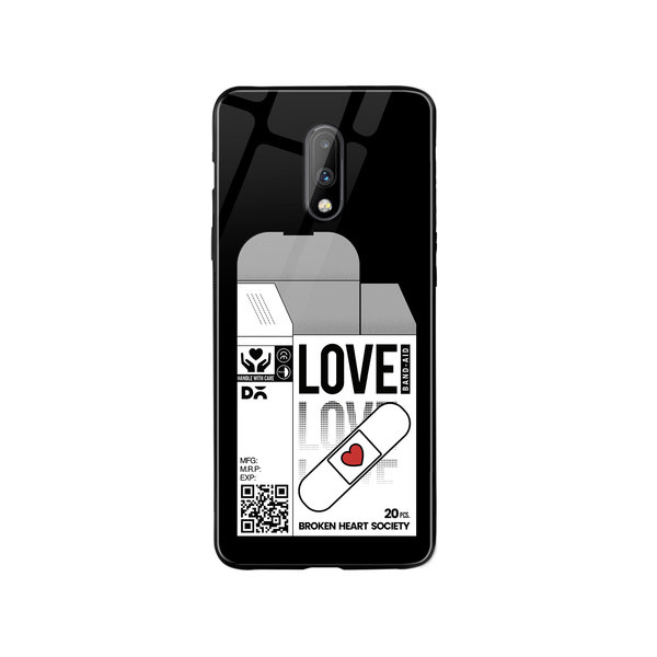 

DailyObjects Love Band-Aid Glass Case Cover For OnePlus 7