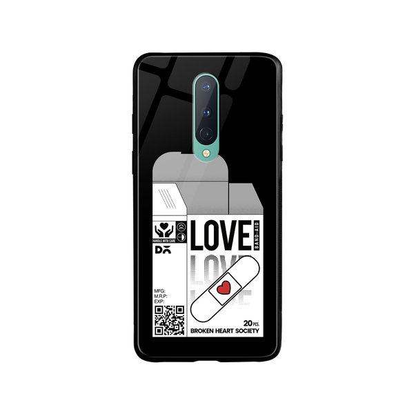 

DailyObjects Love Band-Aid Glass Case Cover For OnePlus 8