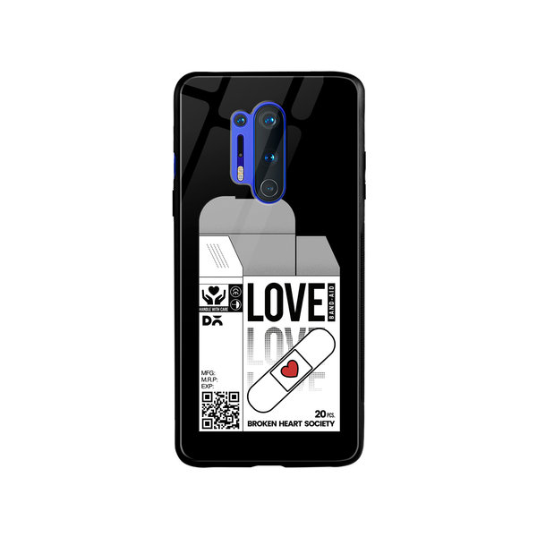 

DailyObjects Love Band-Aid Glass Case Cover For OnePlus 8 Pro