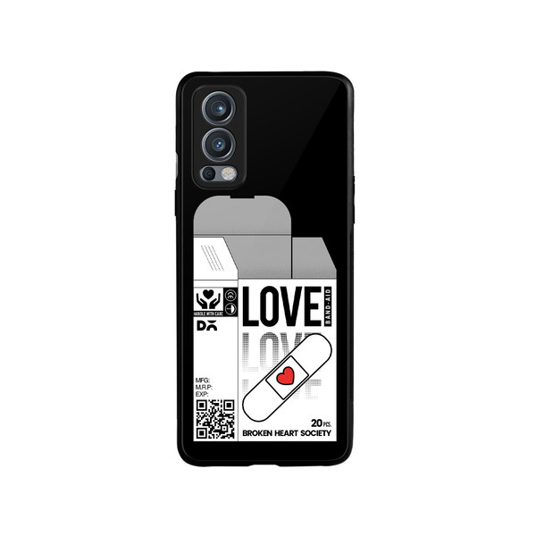 

DailyObjects Love Band-Aid Glass Case Cover For OnePlus Nord 2