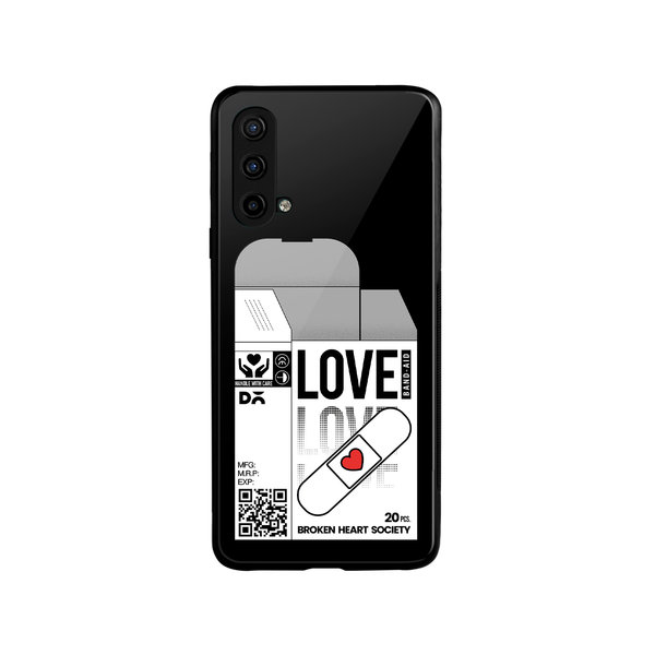 

DailyObjects Love Band-Aid Glass Case Cover For OnePlus Nord CE