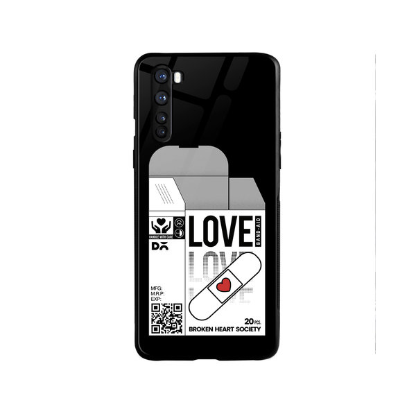 

DailyObjects Love Band-Aid Glass Case Cover For OnePlus Nord