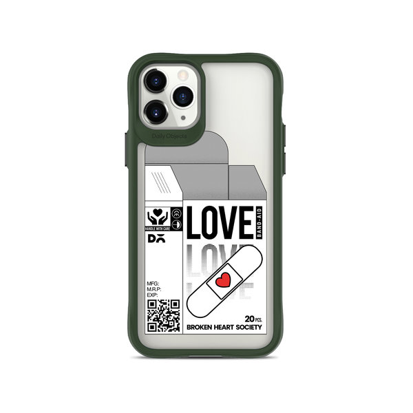DailyObjects Love Band-Aid Green Hybrid Clear Case Cover For iPhone 11 Pro Max