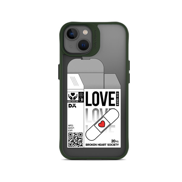 

DailyObjects Love Band-Aid Green Hybrid Clear Case Cover For iPhone 13 Mini