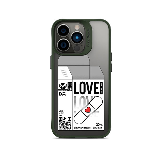 

DailyObjects Love Band-Aid Green Hybrid Clear Case Cover For iPhone 13 Pro Max