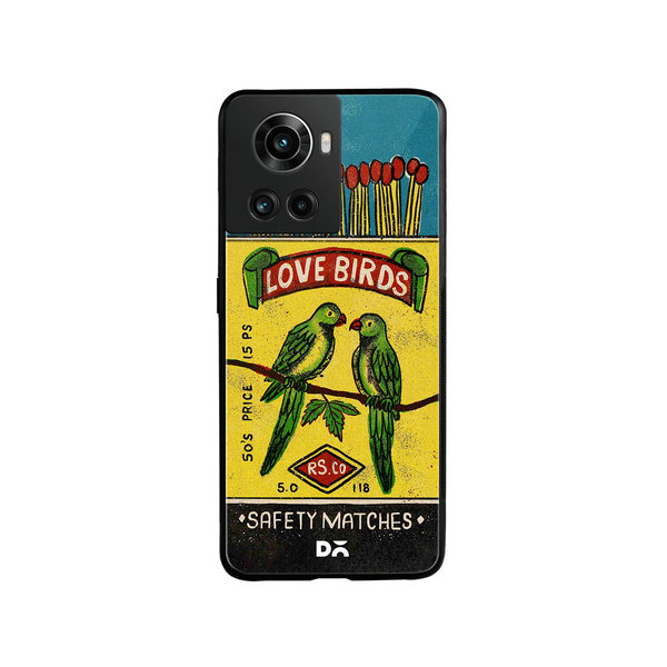 

DailyObjects Love Birds Matchbox Glass Case Cover For OnePlus 10R