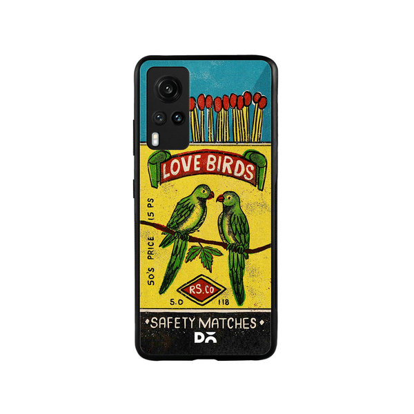 

DailyObjects Love Birds Matchbox Glass Case Cover For Vivo X60