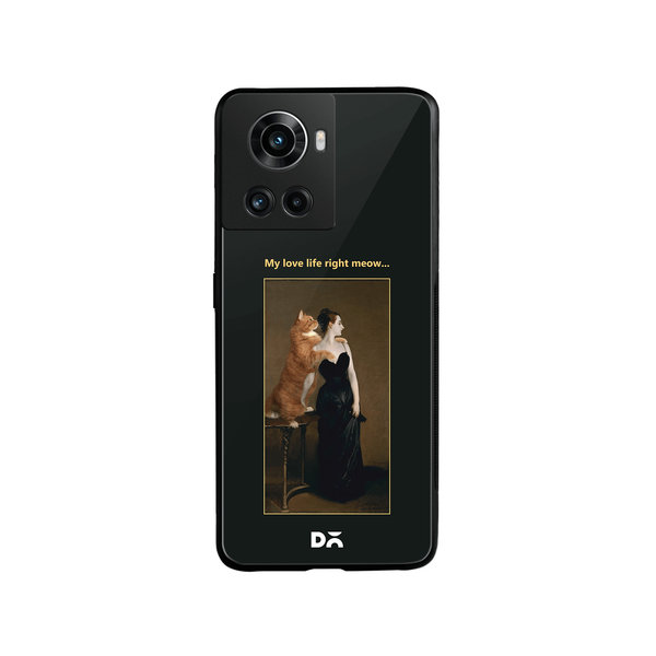 

DailyObjects Love Life Meow Glass Case Cover For OnePlus 10R