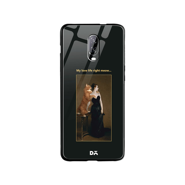 

DailyObjects Love Life Meow Glass Case Cover For OnePlus 7
