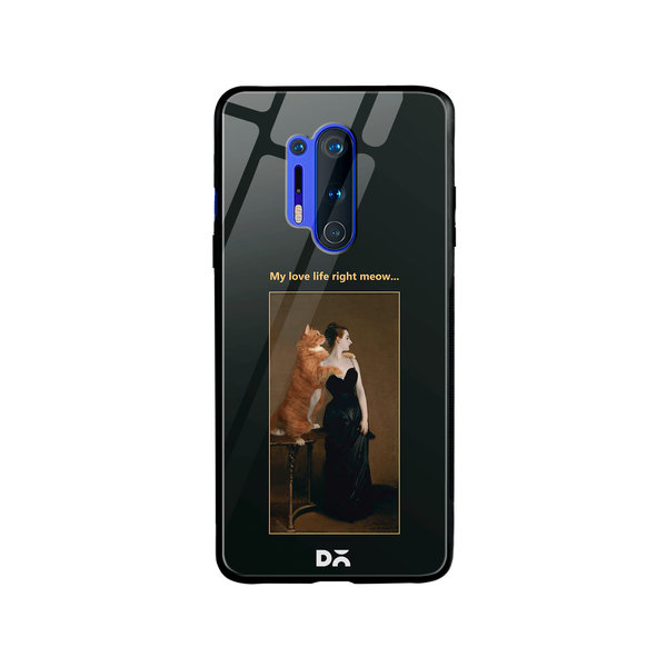

DailyObjects Love Life Meow Glass Case Cover For OnePlus 8 Pro