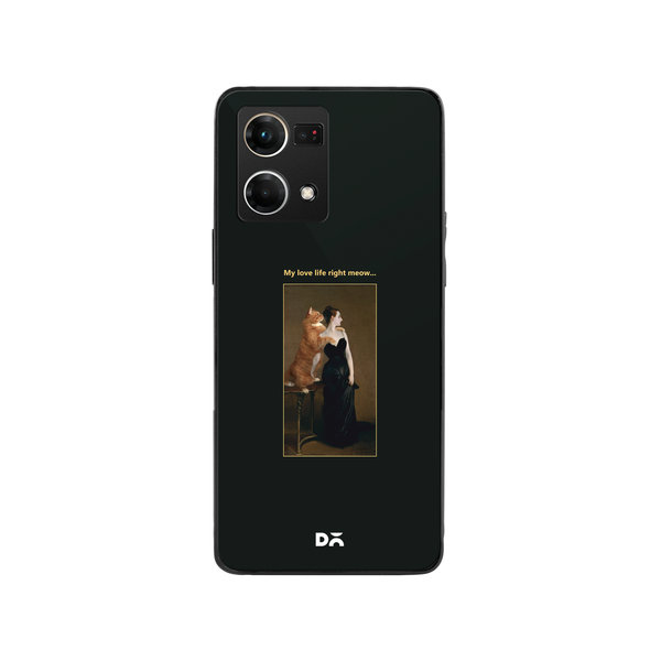 

DailyObjects Love Life Meow Glass Case Cover For Oppo F21 Pro