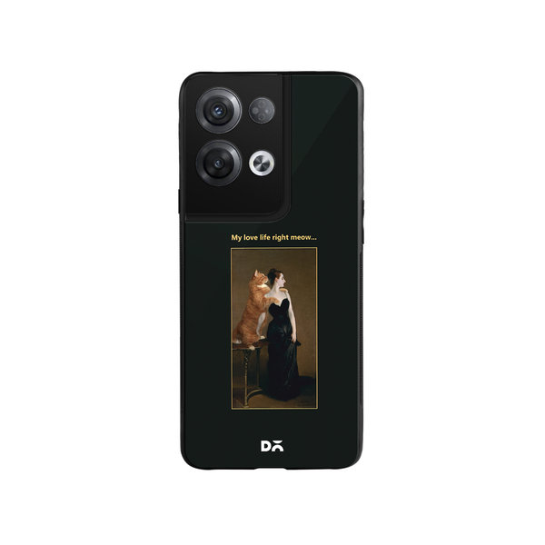

DailyObjects Love Life Meow Glass Case Cover For Oppo Reno 8