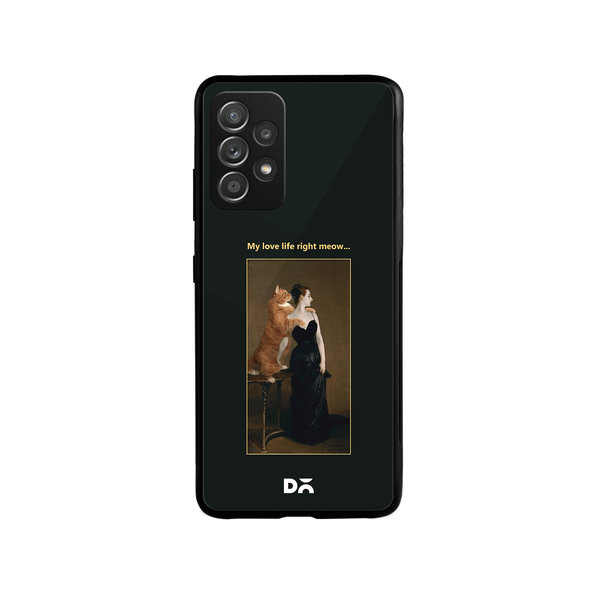 

DailyObjects Love Life Meow Glass Case Cover For Samsung Galaxy A52