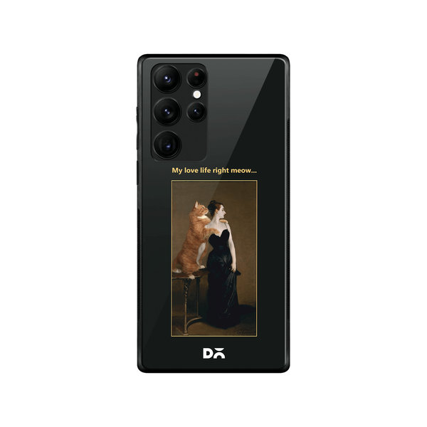

DailyObjects Love Life Meow Glass Case Cover For Samsung Galaxy S22 Ultra