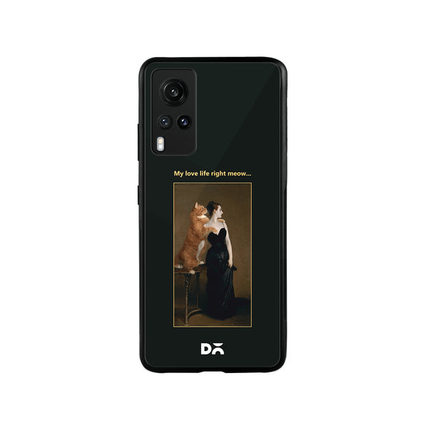 

DailyObjects Love Life Meow Glass Case Cover For Vivo X60