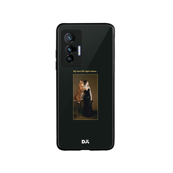 

DailyObjects Love Life Meow Glass Case Cover For Vivo X70