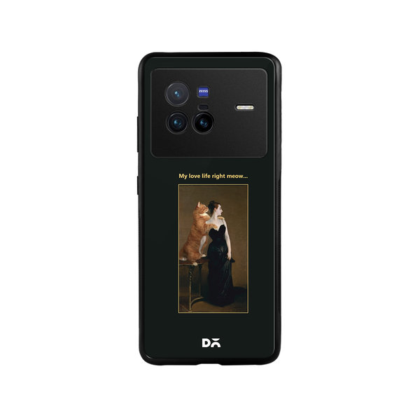 

DailyObjects Love Life Meow Glass Case Cover For Vivo X80